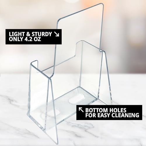 Azar Displays - 252012-50pk Clear Acrylic Trifold Literature Brochure Holder For Counter | Perfect For Pamphlets | Brochures | Menus | Promotions | Literature | Made In USA |