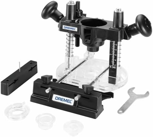 Dremel 335-01 Rotary Tool Plunge Router Attachment, Compact & Lightweight for Light-Duty Routing Projects, Perfect for Woodworking & Inlay Work, Black Medium