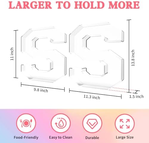 13.8" Acrylic Letter Charcuterie Tray,Fillable Alphabet Box (Letter S)