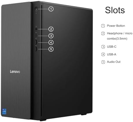 Lenovo IdeaCentre Tower Desktop Computer • 10-core Intel Ultra 5 225 Processor • 32GB DDR5 • 1TB SSD • Office 365 for The Web • HDMI + VGA, Wi-Fi 6E • Wired Keyboard & Mouse • Windows 11