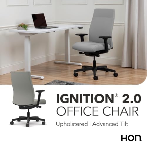 HON Ignition 2.0 Ergonomic Office Chair, Lumbar Support, Desk Chair, Fog