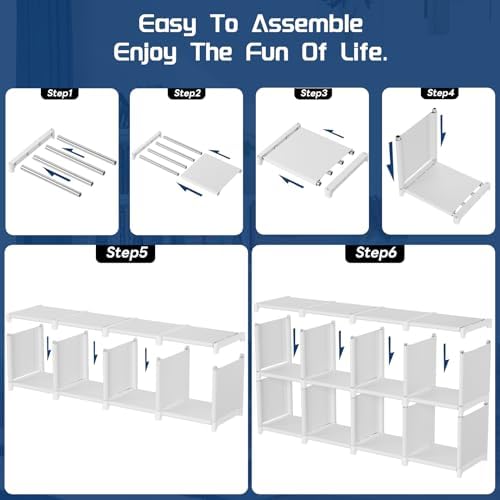 Mavivegue Book Shelf, 20 Cube Storage Organizer, DIY Bookcase
