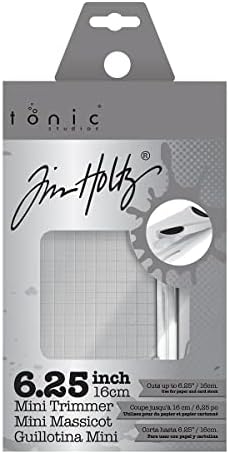 Tim Holtz Mini Paper Cutter - Small Portable Guillotine Paper Trimmer for Crafts, Photo Paper, and Card Making - 6.25 Inch Cutting Length with Ruler and Grid Lines