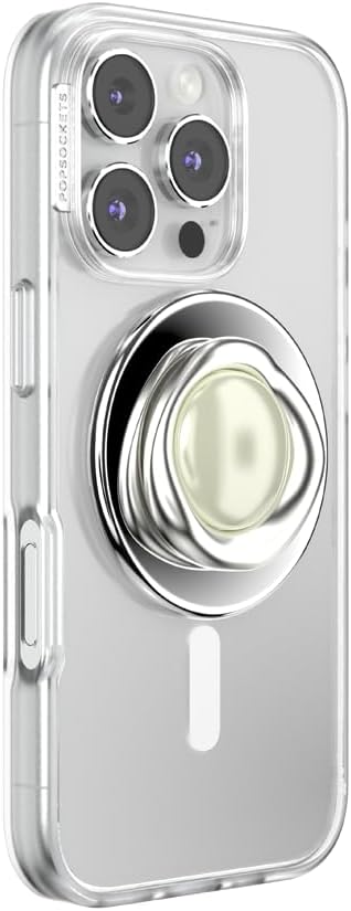PopSockets Phone Grip for MagSafe, Magnetic Holder- Silver Eye | Removable, For Kindle / Android / iPhone, With Magnet, Pearl, Pretty, Bling, Crystal, Enamel, Designs