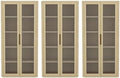 Manhattan Comfort Rivington 5-Shelf Bookcase 79" Tall Modern Bookshelf with Soft Close Glass Doors, Adjustable Fit, Handle-Free, Storage Cabinet for Living Room, Bedroom, Office, Set of 3, Natural Oak