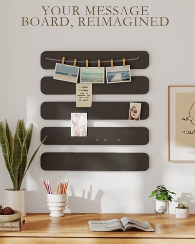 JBER Felt Strip Board 13" x 2", 5 Pack Cork Board Alternative, Black