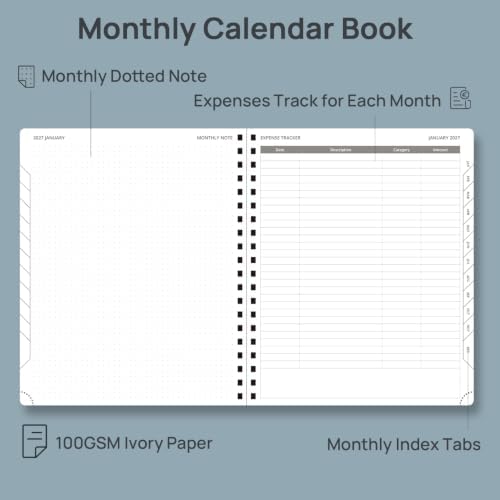 POPRUN Monthly Planner 2027-2028, 8.5"x10.5", 18 Month, Jan 2027-Jun 2028