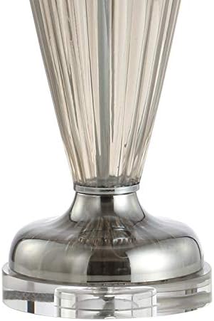 JONATHAN Y Julian 33.5" Traditional Fluted Glass Table Lamp, Smoked Gray