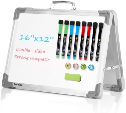 Tankee Dry Erase Board 16x12 Inches Double Sided Magnetic Small Whiteboard