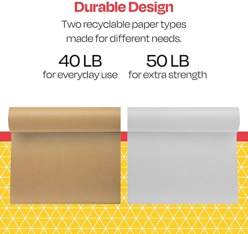 School Smart Butcher Kraft Paper Roll, 50 lbs, 24 Inches x 1000 Feet, Brown