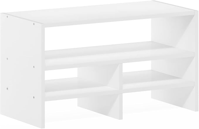 Furinno Hermite Desk Top Organizing Shelf Bookcase, White | Desktop Office Organization Racks with Open Shelves, Desk Top Display Book Shelf, for Paper, Office Supplies, Magazine