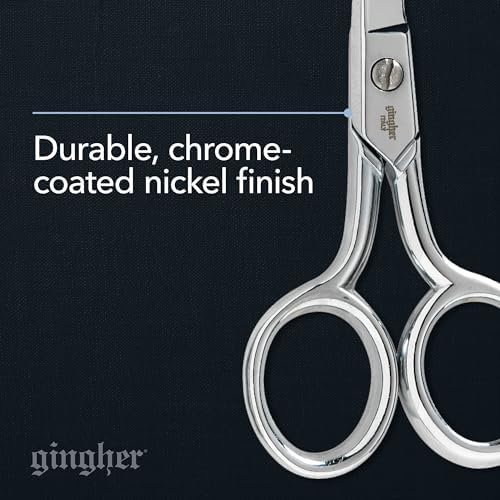 Gingher 4" Curved Embroidery & Applique Scissors for Crafting & Sewing
