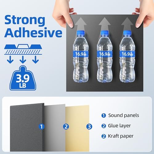 20 Pack Acoustic Panels with Self Adhesive Sound Proof Foam Panels for Wall