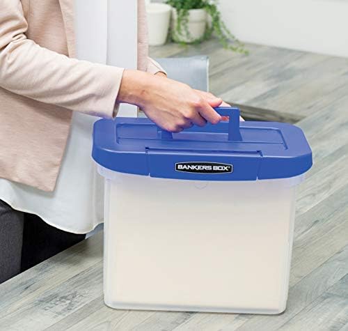 Bankers Box Heavy Duty Portable Plastic File Box with Hanging Rails, Letter, 1 Pack (0086304)