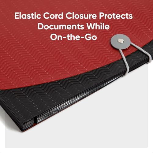 Smead Accordion File Organizer, Document Folder, 12 Divider, Red/Black