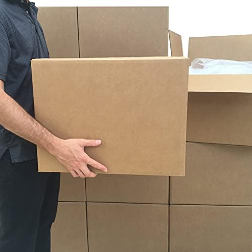 Amazon Basics Cardboard Moving Boxes, Large 20" x 20" x 15", Brown, 12-Pack