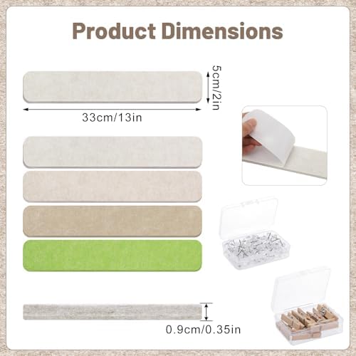 8 Pack Felt Bulletin Board Strips, 13x2 Inch Pin Board, Cork Boards