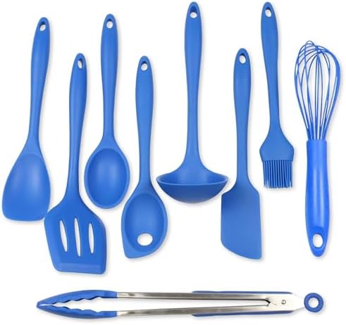 Chef Craft 9 Piece Silicone Kitchen Tool and Utensil Set, Blue