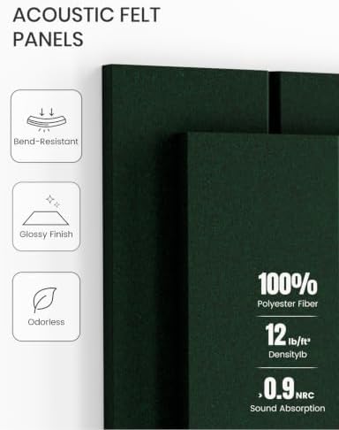 Fluxynara 36" x 24" Large Felt Bulletin Board, Pine Green