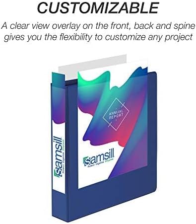 Samsill Durable 1.5 inch 3 Ring Binder, D Ring Binder, 100% Recycled Chipboard, Blue, 4 Pack