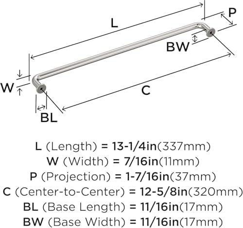 Amerock 12-5/8" Factor Polished Nickel Drawer Pull