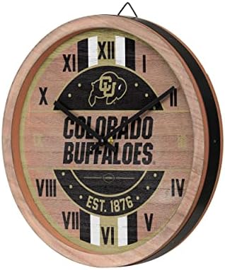 FOCO NCAA Wooden Barrel Wall Clock