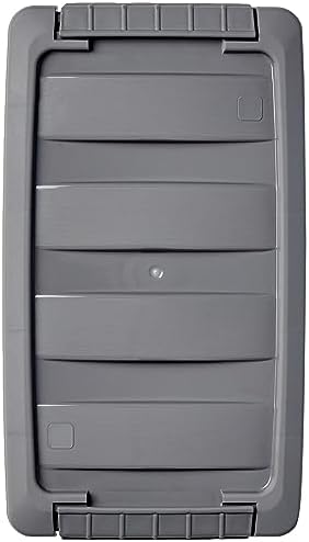 Amazon Basics Plastic Storage Containers with Secure Latching Lids, Stackable Organization Bins, Clear/Grey, 5 Quart, Set of 10