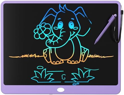 LCD Writing Tablet 16 Inch, Colorful Electronic Doodle Board Drawing Tablet, Memo Board, Drawing Pads with Lanyard, Travel Educational Toys Gifts for Kids Toddlers (Purple-16Inch)