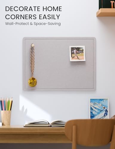 Fluxynara 23.6" x 17.1" Bulletin Board, Soft Gray