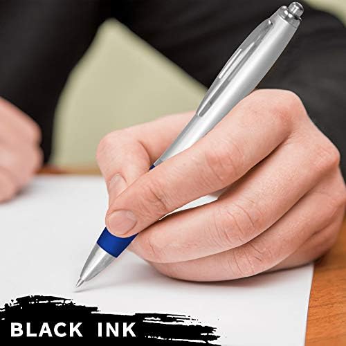 DISCOUNT PROMOS Colored Grip Gel Pens Set of 10, Bulk Pack - Great for Office, School, Business, Tradeshows, Events - Blue