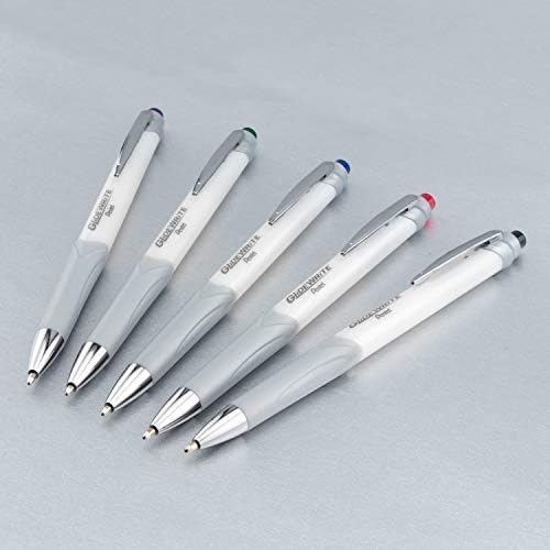 Pentel Glidewrite Signature Ballpoint Pen Pearl White Barrel, (1.0mm) Medium Line, Black Ink, 12 Pens (BX930W-A) (Pack of 2)