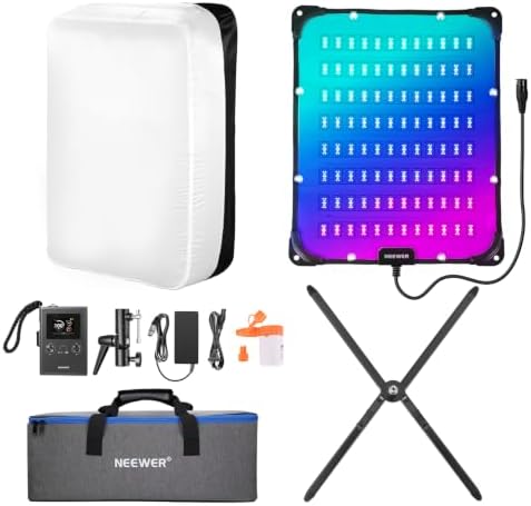 NEEWER 115W Flexible RGB Video Light, APP/2.4G/DMX Control LED Panel Light Mat Kit with Softbox, 2500K-10000K 14700lx/0.5m CRI96+, Key Lighting for Studio Photography Streaming Video Recording, FL100C