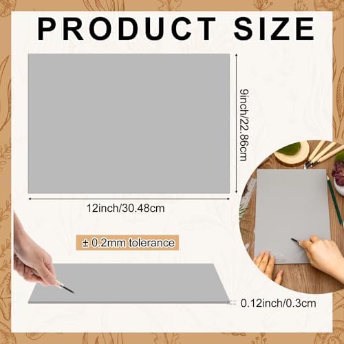 Yeaqee 4 Pcs 9 x 12 Inch Linoleum Block Rubber Carving Block Soft Linocut Blocks Large Linoleum Sheet Unmounted Lino Plates for Engraving Art Project Printmaking Artist Studio Supplies (Gray)