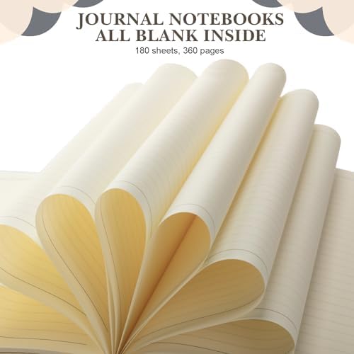 SATINIOR 5 Pack A4 Notebooks Leather Softcover Journal, Gray