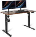 Amazon Basics Electric Standing Desk, Height Adjustable Home Office Desk with Memory Buttons and Electronic Display, 47" x 24", Black/Walnut Effect