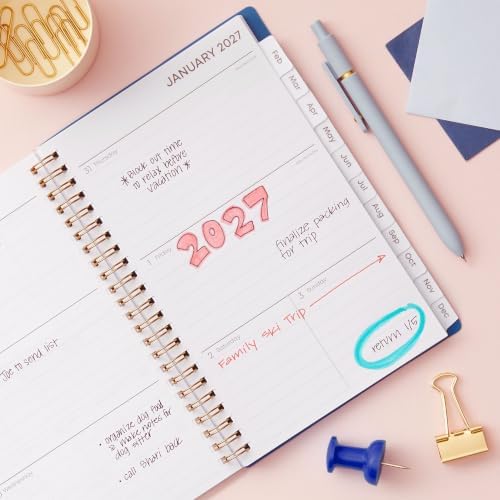 Blue Sky 2027 Weekly & Monthly Planner Calendar, 5"x8", Bakah Blue