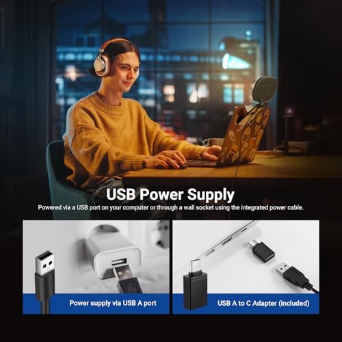 NEEWER BASICS 2Pcs 5" 10W LED Streaming Light, Bi Color Edge Lit Full Screen CRI95 USB Lamp with Multifunction Desk Stand, Monitor Laptop Computer Webcam Video Conference Zoom Recording Lighting, NL10