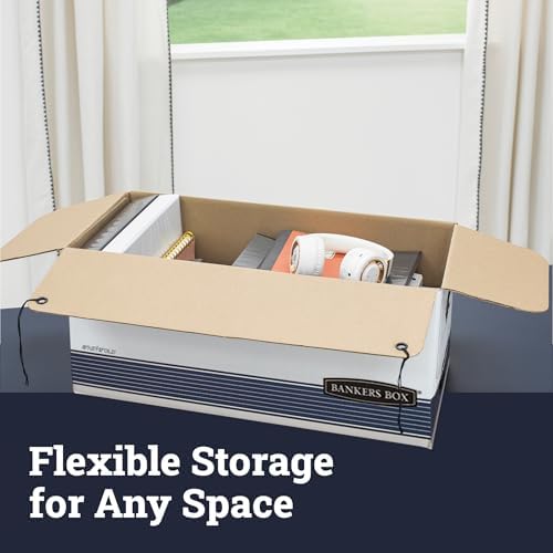 Bankers Box 12-Pack String & Button Medium-Duty File Box, Legal, FastFold