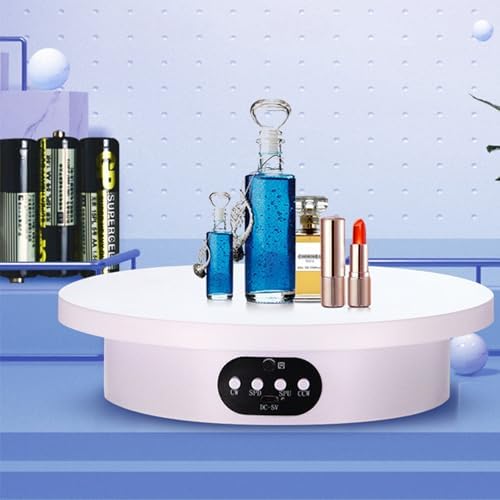 YVV Motorized Rotating Display Stand for Epoxy Glitter Tumbler, 360° Cup Turner Electric Turntable for Products Photography, Adjustable Speed and Direction Bling Bling Tumbler Making Supplies Spinner