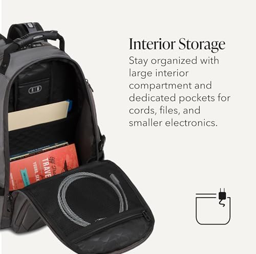 SWISSGEAR 1900 ScanSmart Laptop Backpack, Fits Most 17-Inch Laptops, TSA-Friendly Lay-Flat Design, RFID Protection, and Tablet Pocket, Black, 31L, 18.5-Inch
