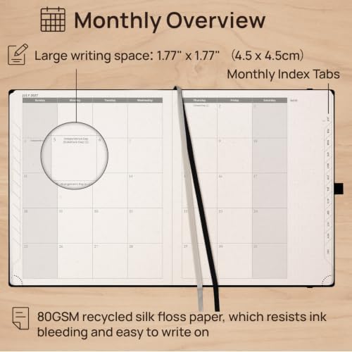 POPRUN 2027 Planner Weekly and Monthly,8.5" x 10.5" Recycled Paper Calendar