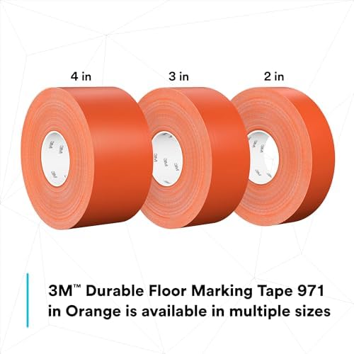 3M Durable Floor Marking Tape 971, Orange, 4 in x 36 yd, 17 mil, 1 Roll