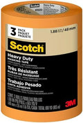 Scotch Heavy Duty Painter's Tape, 3 Rolls, 1.88 in x 60.1 yd, for Use On Vinyl, Carpet, Metal, & Plastic, Indoor & Outdoor Masking Tape, Bonds Aggressively, 3-Day Clean Removal (2020+-48EP3)