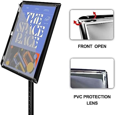 Poster Stand Holder Floor Sign Stands Advertising Display Stand-Oriented Signage Mall Shopping Guide Billboard Wedding Signs Meeting Poster Signs (Black, 11x17inches)