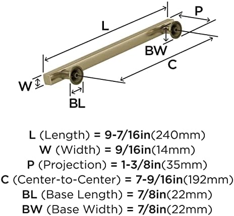 Amerock 7-9/16" Everett Golden Champagne Drawer Pull