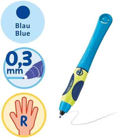 Pelikan Griffix Rollerball Pen for Right-Handed Users, Neon Fresh Blue, Pack of 1