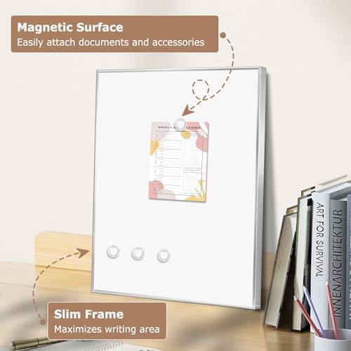 Small Magnetic Whiteboard, 16" x 12" Dry Erase White Board