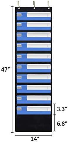 EAMAY Hanging File Folder Organizer Wall Mounted - 10 Pockets Wall File Folders, Office Supplies File Document Organizer Holder Pocket Chart for Offices, Classroom or Home Use