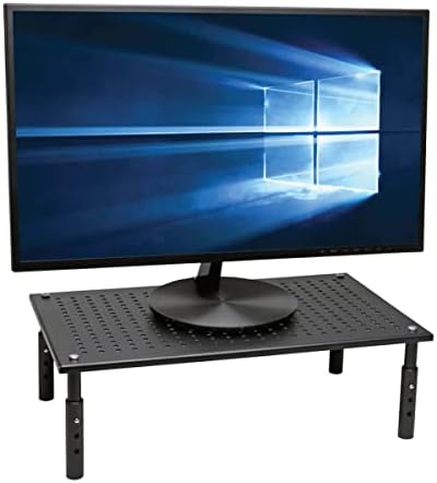 Tripp Lite Computer Monitor Stand, Adjustable Height, 18 x 11 in., Metal, Black (MR1812M)