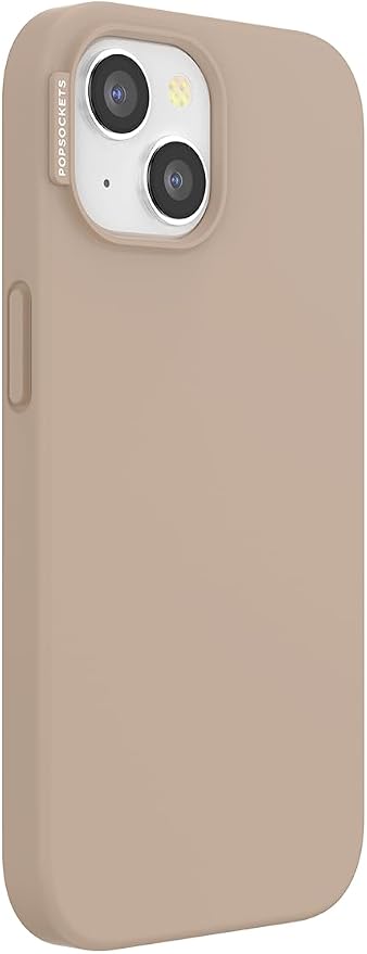 PopSockets iPhone 15 Phone Case with MagSafe- Latte | Magnetic, Wireless Charging, Camera & Drop Protection, Brown, Plain, Cream, Beige, Summer Spring